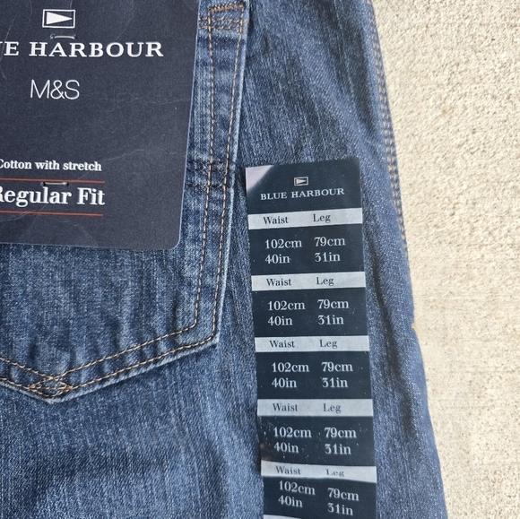 Blue Harbour Jeans Men Blue 40x31 Straight leg Regular Fit Medium Wash New - Picture 9 of 14